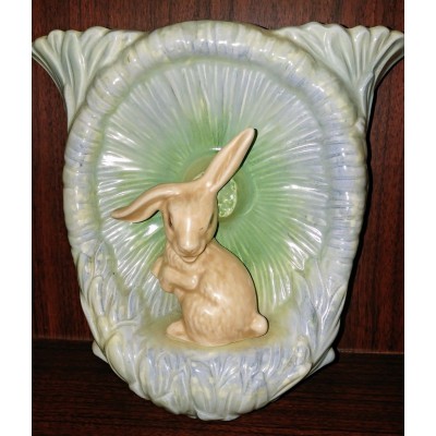 Antique Vintage Sylvac Wall Planter Pocket Vase Bunny & Blue Mushroom Cabbage   263171250998